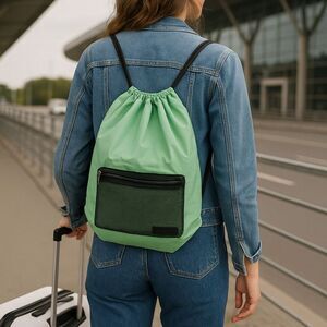 Caraa Backpack OS Green Drawstring Cinch Packable Travel Pouch